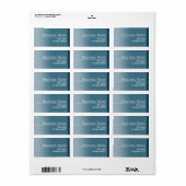 ブルーユニーク&ホワイトデザイン事業差出人住所 ラベル (フルシート)