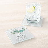 ブルーユミニマルーカリプタスキープサデイトグラを保存 ガラスコースター (アングル)