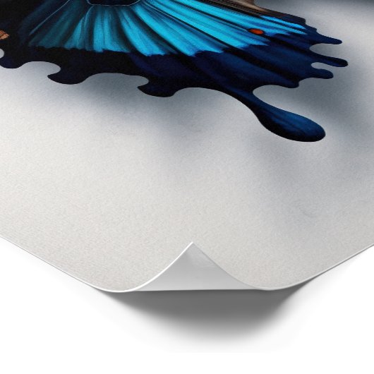 ブルーユリシーズバタフライアートプリントポスター ポスター (角)