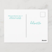 ブルーユーカスタム文字6枚の写真コラージュユニバーサル ポストカード (裏面)