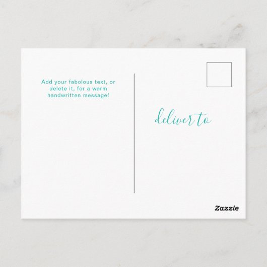 ブルーユーカスタム文字6枚の写真コラージュユニバーサル ポストカード (裏面)