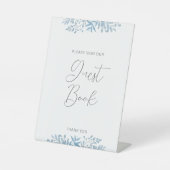 ブルーユーカリの結婚ゲストブックペデスタルサイン 台座サイン (正面)