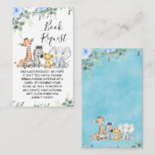 ブルーユーカリプタサファリベイビーシャワーブックリクエスト 名刺 (正面/裏面)