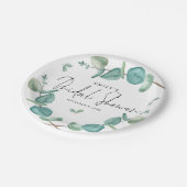 ブルーユーカリプタススクリプト名日付ブライダルシャワー ペーパープレート (アングル)
