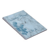 ブルーユーカリプタスモダンの結婚紅葉ノート ノートブック (右側)