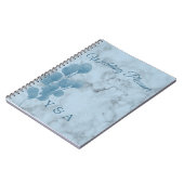 ブルーユーカリプタスモダンの結婚紅葉ノート ノートブック (左側)