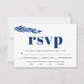 ブルーユーカリプタス支店食事選択ウェディングRSVP 出欠カード (正面)