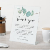 ブルーユーカリプトゥスのゲストへの結婚お礼の手紙 台座サイン (インサイチュ)