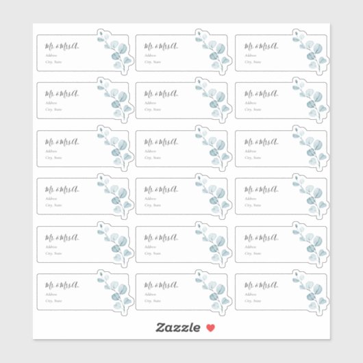 ブルーユーカリプトゥススポリグゲスト住所 シール (シート)