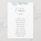 ブルーユーカリ結婚のテーブル座席表カード (正面)