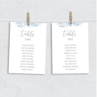 ブルーユーカリ結婚のテーブル座席表カード