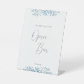 ブルーユーカリ結婚プスのオープンバーペデスタル標識 台座サイン (正面)