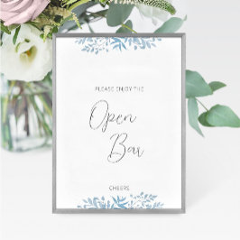 ブルーユーカリ結婚プスのオープンバー標識