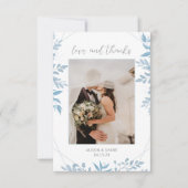 ブルーユーカリ結婚プトゥスの写真サンキューカード サンキューカード (正面)