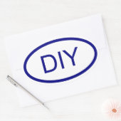 ブルーユーロスタイルオーバルステッカーの作成 楕円形シール (封筒)