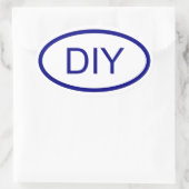 ブルーユーロスタイルオーバルステッカーの作成 楕円形シール (バッグ)