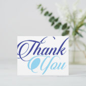 ブルーユー感謝していスクリプトタイポグラフィ ポストカード (スタンド正面)