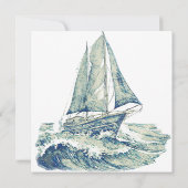 ブルーヨットお祝いオブライフカード 招待状 (裏面)