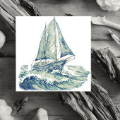 ブルーヨットお祝いオブライフカード 招待状