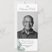 ブルーヨットお祝い・オブ・ライフ・フォト・カード 招待状 (正面)