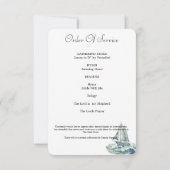 ブルーヨットお祝い・オブ・ライフ・フォト・カード 招待状 (裏面)