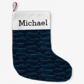 ブルーヨットパターン|名前の追加 スモールクリスマスストッキング (正面)