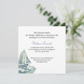 ブルーヨット葬儀案内カード 招待状 (スタンド正面)