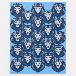 ブルーライオンの顔文字 フリースブランケット