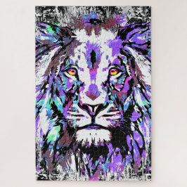 ブルーライオンヘッドパズルリアリスティックライオンパズル ジグソーパズル