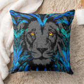 ブルーライオンヘッドライオン顔装飾用クッション クッション (ブランケット)