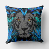 ブルーライオンヘッドライオン顔装飾用クッション クッション (裏面)