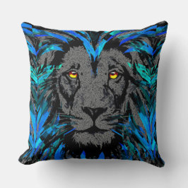 ブルーライオンヘッドライオン顔装飾用クッション クッション