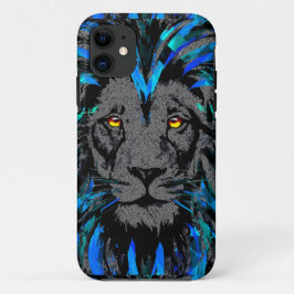 ブルーライオンヘッド – ライオンポートレート- Lion iPhone Case iPhone 11 ケース