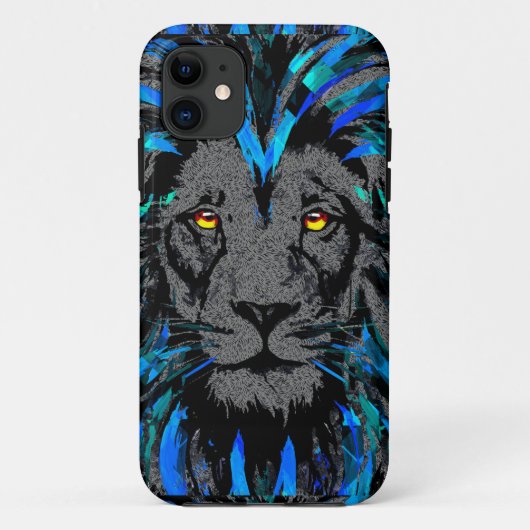 ブルーライオンヘッド – ライオンポートレート- Lion iPhone Case Case-Mate iPhoneケース (裏面)
