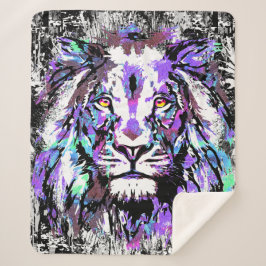 ブルーライオンヘッド – リアリスティックライオンシェルパブランケット シェルパブランケット