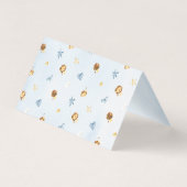 ブルーライオンボーイズベビーシャワー誕生日テーブル番号 (裏面)