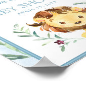 ブルーライオンボーイ赤ちゃんシャワー歓迎の看板ポスター ポスター (角)