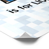 ブルーライオンモノグラムレターLベビールーム ポスター (角)