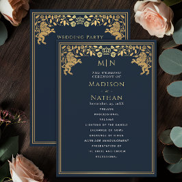 ブルーライオ王室のン中世ソード結婚式 プログラム