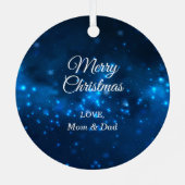 ブルーライツエレガントシルバーシルエットユニコーン メタルオーナメント (裏面)