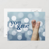 ブルーライトで指でハグ ポストカード (正面/裏面)