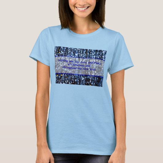 ブルーライトの抽象的なテキストTシャツ Tシャツ (正面)