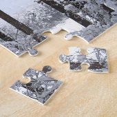 ブルーライトの雪の松 ジグソーパズル (側面)