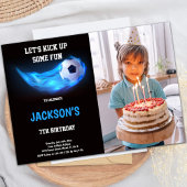 ブルーライトサッカー誕生日招待状(写真あり) 招待状