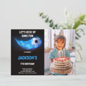 ブルーライトサッカー誕生日招待状(写真あり) 招待状 (スタンド正面)