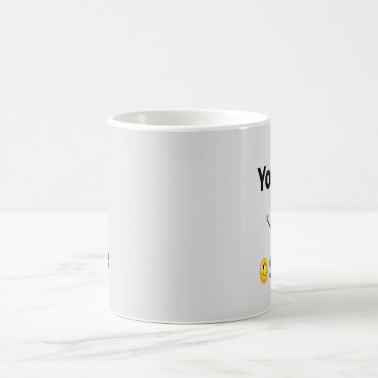 ブルーライトスマイル顔マグカップ – キュートポジティビティ コーヒーマグカップ (中央)