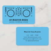 ブルーライトディスクジョッキーターンテーブルパーティー音楽 名刺 (正面/裏面)