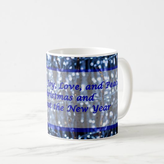 ブルーライト抽象芸術文字クリスマスコーヒーマグ コーヒーマグカップ (正面右)