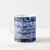 ブルーライト抽象芸術文字クリスマスコーヒーマグ コーヒーマグカップ (正面左)
