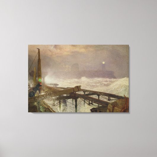 ブルーライト、Teignemuth桟橋 – 照明ザ・ランプ キャンバスプリント (正面)